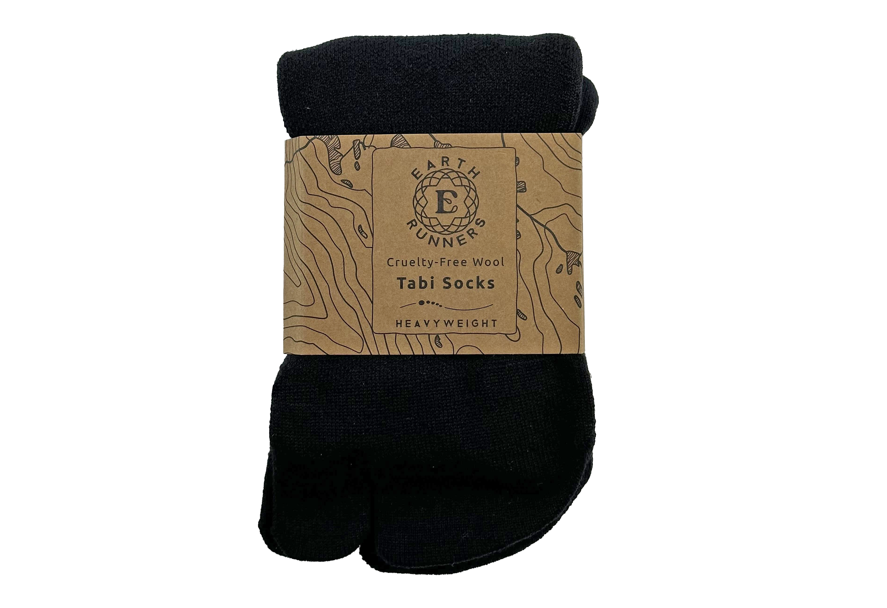 Cruelty-Free Wool Tabi Socks - Black | Earth Runners Sandals