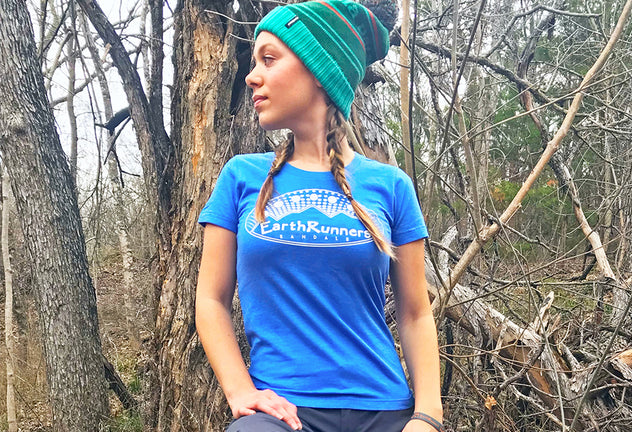 womens blue earth runners shirt