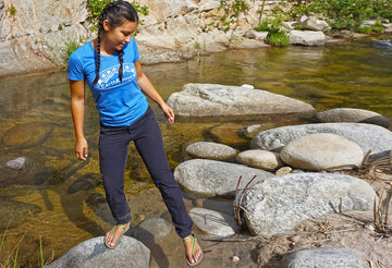 womens blue earth runners shirt