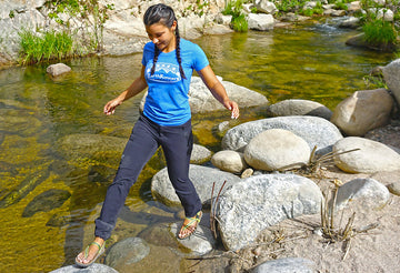 womens blue earth runners shirt