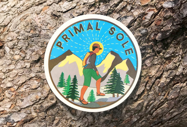 primal sole hiker sticker hover
